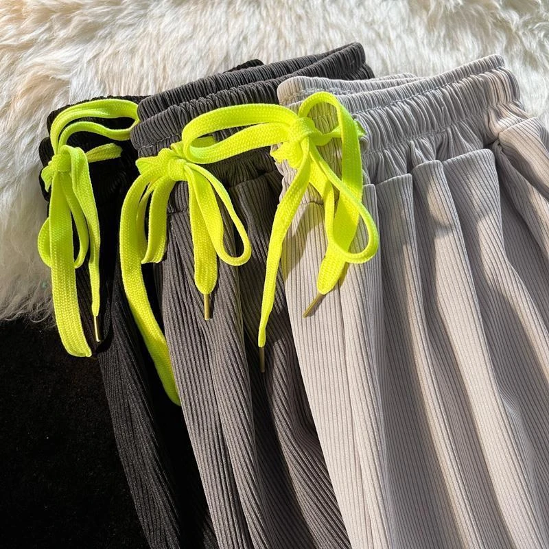 冰丝裤子男生夏季潮牌速干垂感九分长裤青少年百搭帅气空调裤百搭