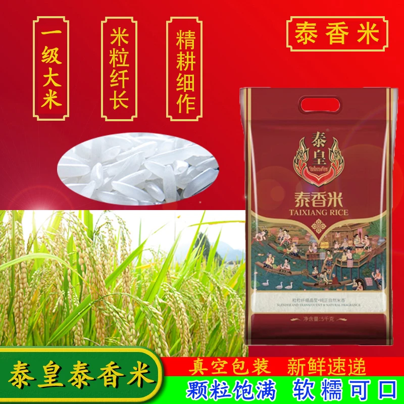 泰皇泰香米长粒泰香米猫牙炒饭煲仔饭10斤家庭装大米真空包装5kg