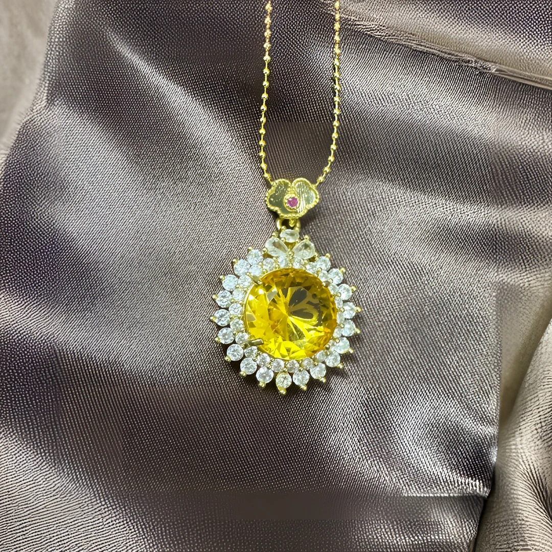 1高定—典藏级 绚丽太阳花系碧禧吊坠（定制版D-018）