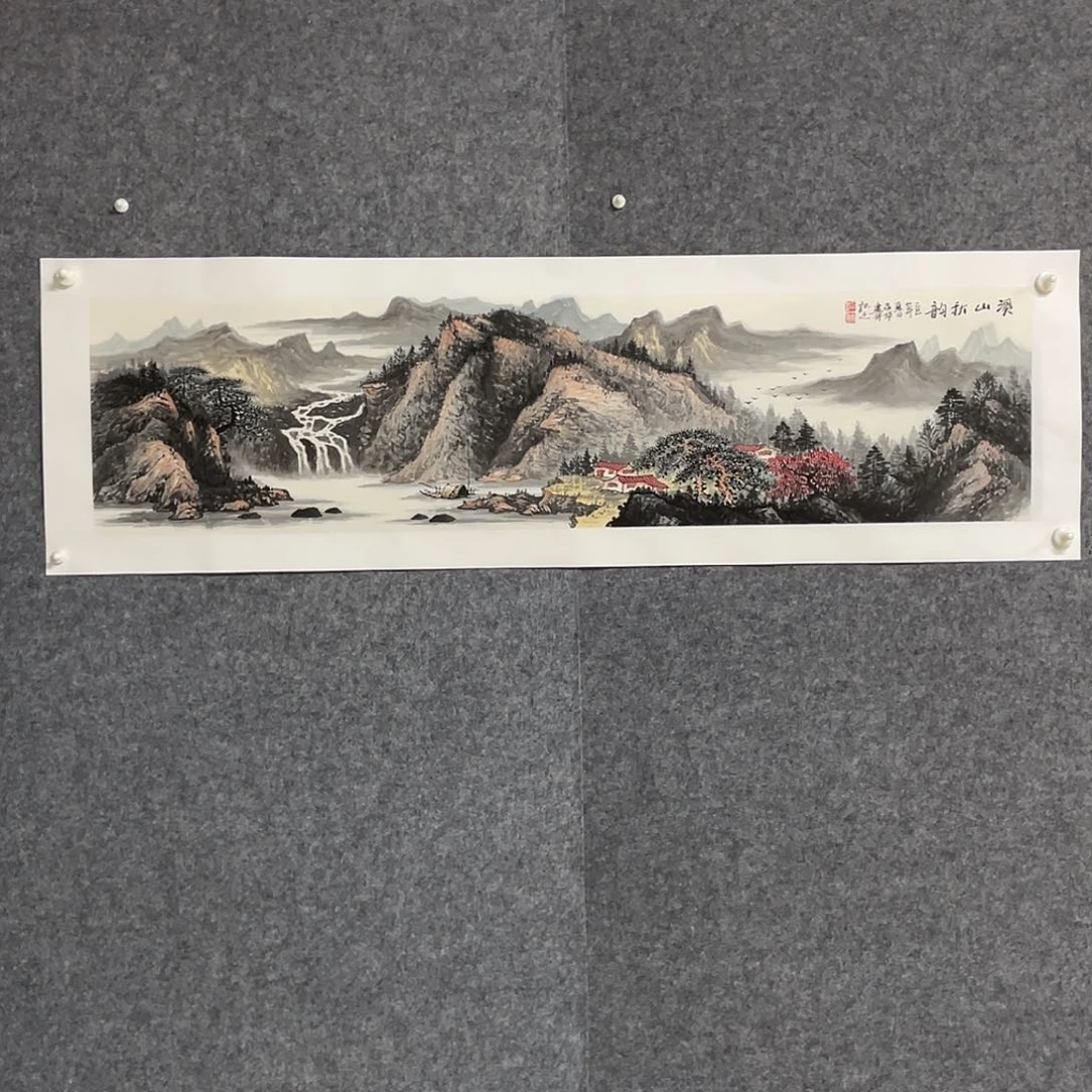 国画四尺对开138.35画芯 捡漏