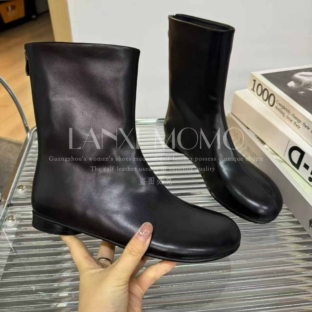 【LANXIMOMO】时尚百搭女士黑色秋冬气质短靴25XZ815LX