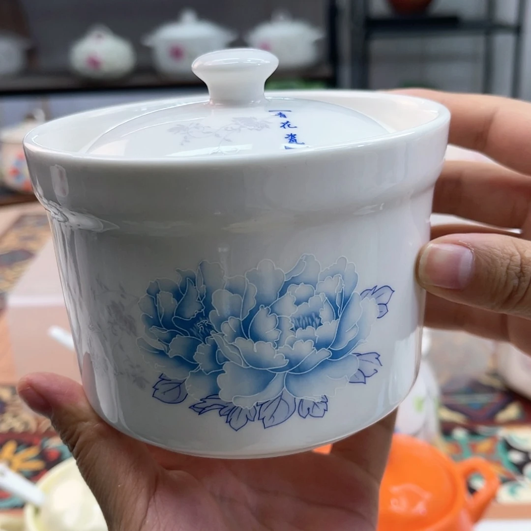 【闪购商品】瓷400毫升直身炖盅青花瓷