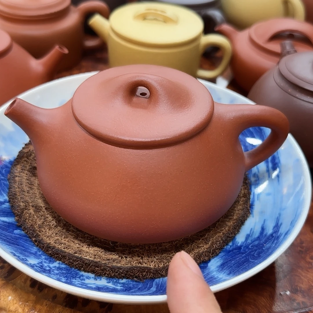 茶壶紫砂赵庄朱泥景洲石瓢