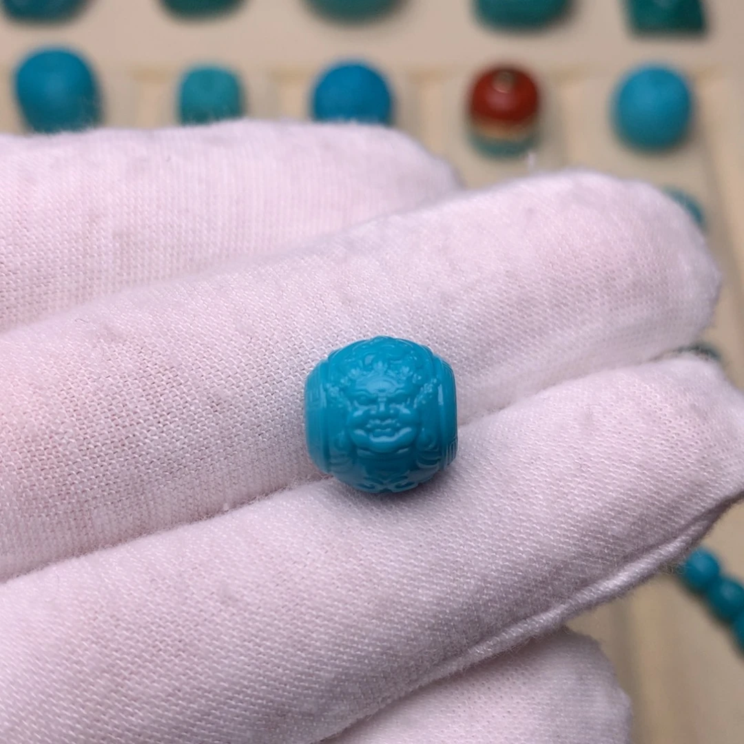 绿松石未镶嵌绿松石黄财神11.3