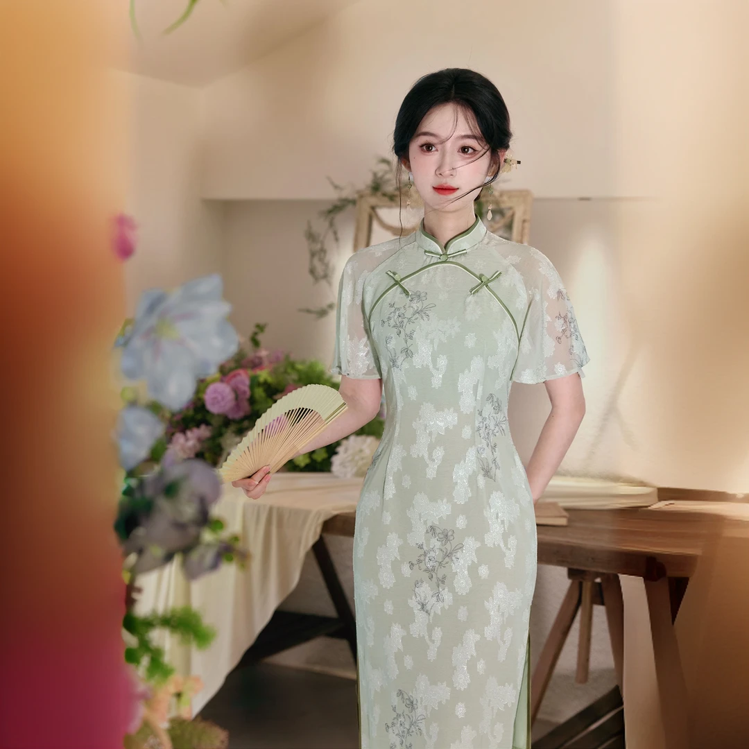 2025年夏季新款高端气质少女新中式旗袍文艺小清新日常可穿连衣裙