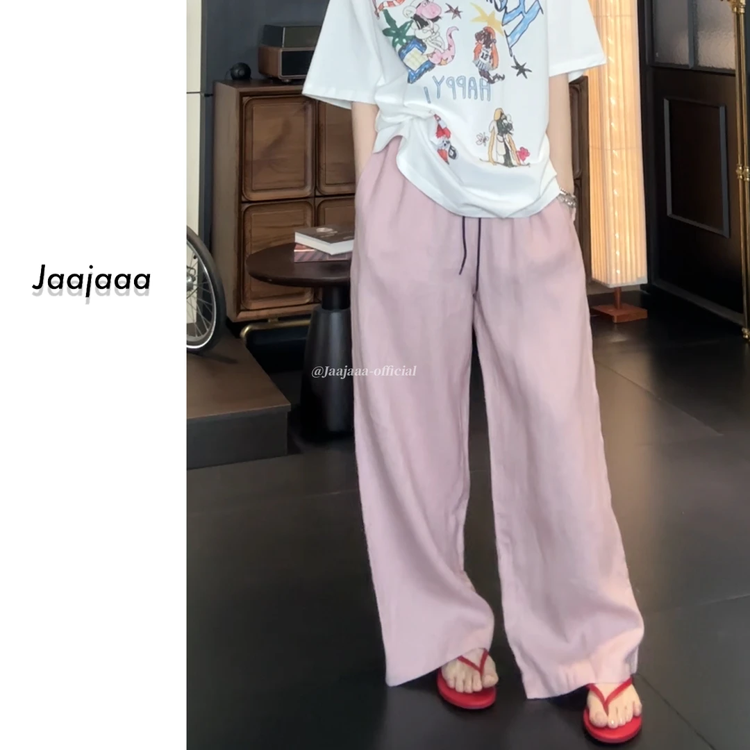 Jaajaaa苏梅岛季风  时尚休闲百搭宽松直筒显瘦长裤/HXBF