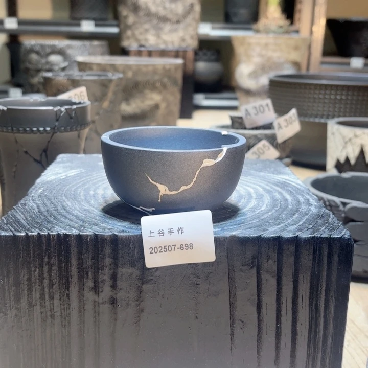 内口8高4.6黑泥块根盆