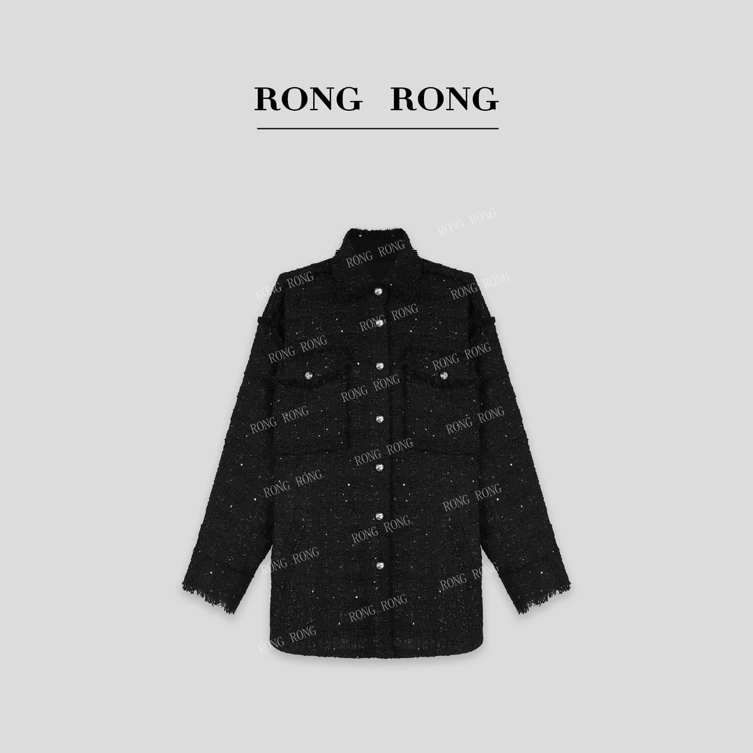 溶溶【奢华美感】RONGRONG 绵羊毛混纺高定小香风气质外套 SW251036