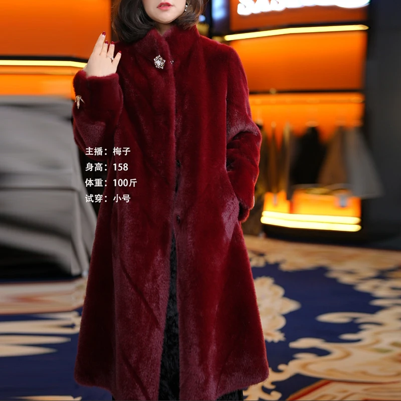 冬季轻奢女装百搭中长款时尚立领新款高端气质短外套5898