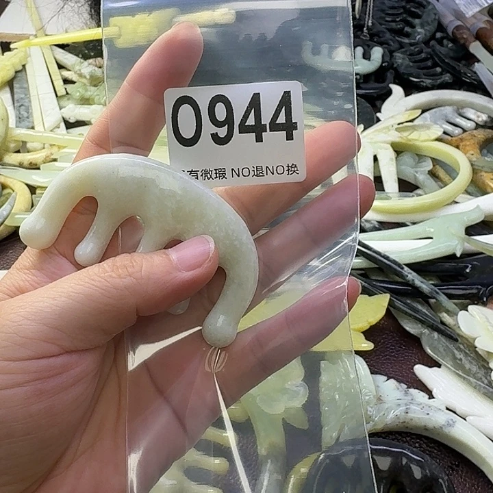木***っ蛇纹石玉合金发饰