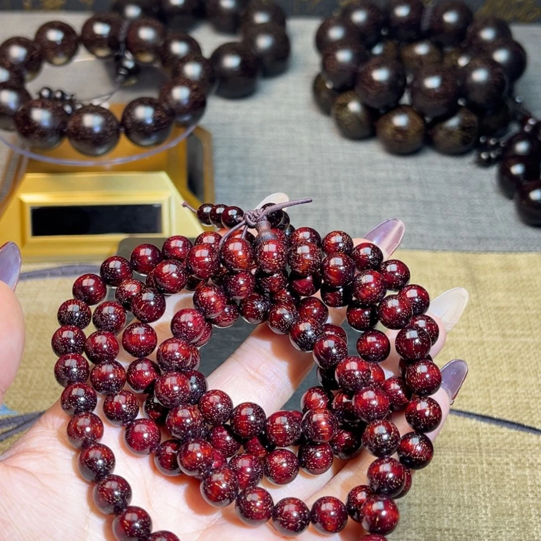 檀香紫檀（小叶紫檀）0.8 108 酒红带金星