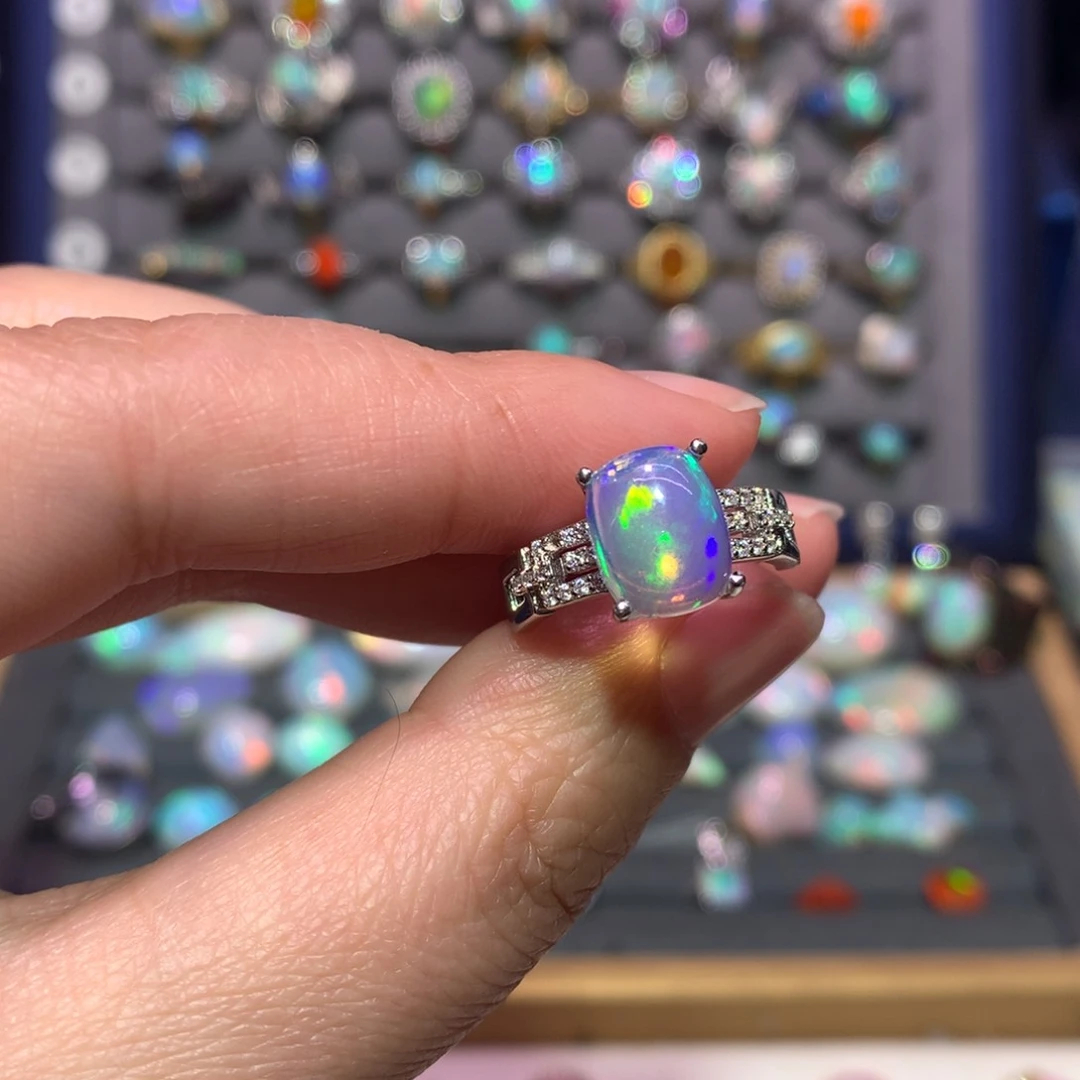 银S925镶嵌欧泊戒指款式