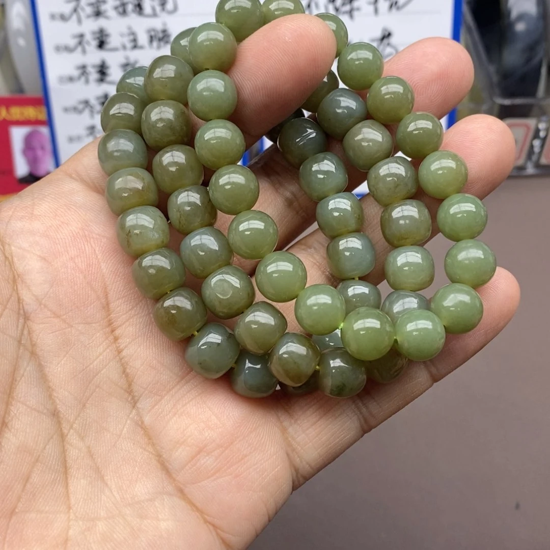 和田玉手串未镶嵌卡10