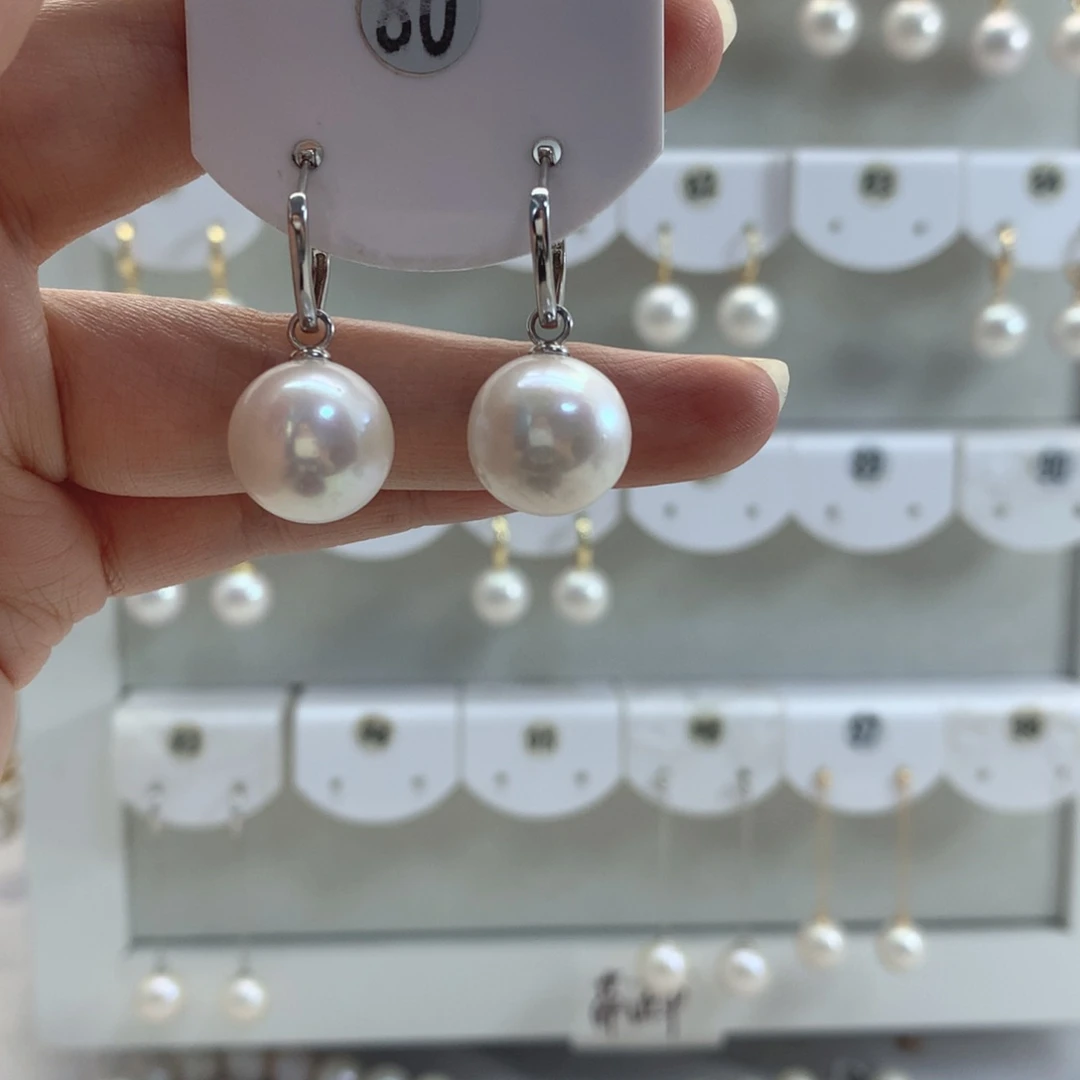 淡水珍珠耳饰银S925镶嵌
