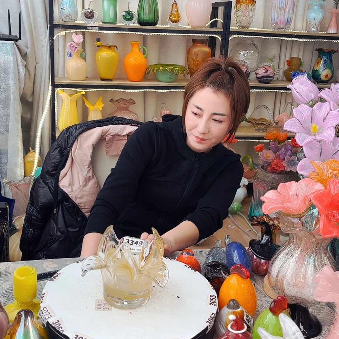 3349 花杯福利家悦琉璃工艺品
