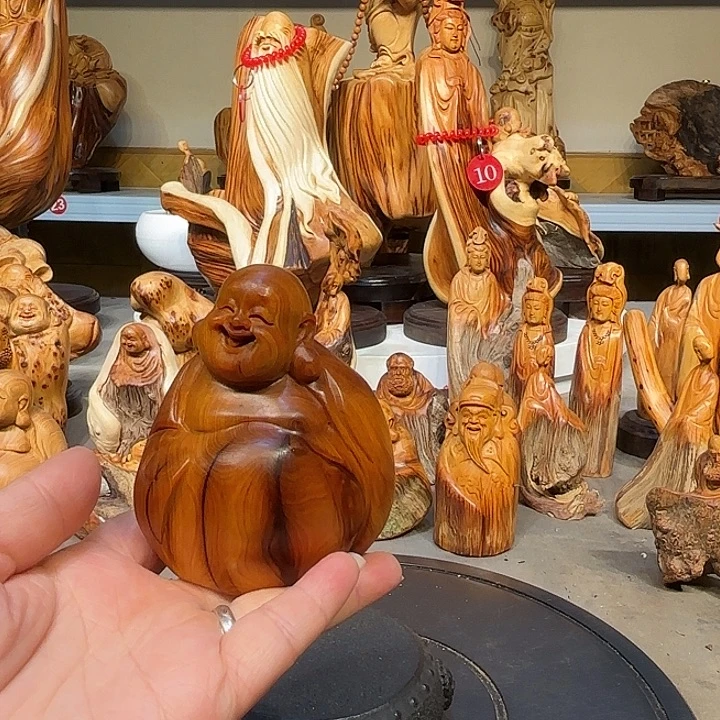 柏木太行崖柏弥勒佛