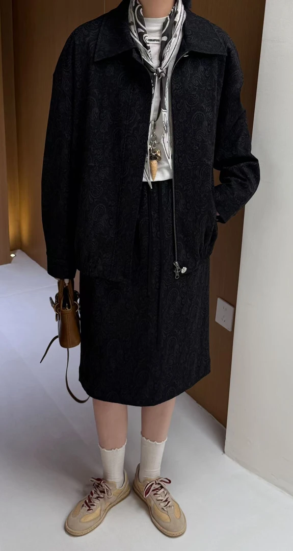 COTEMP黑色提花伊檀夹克