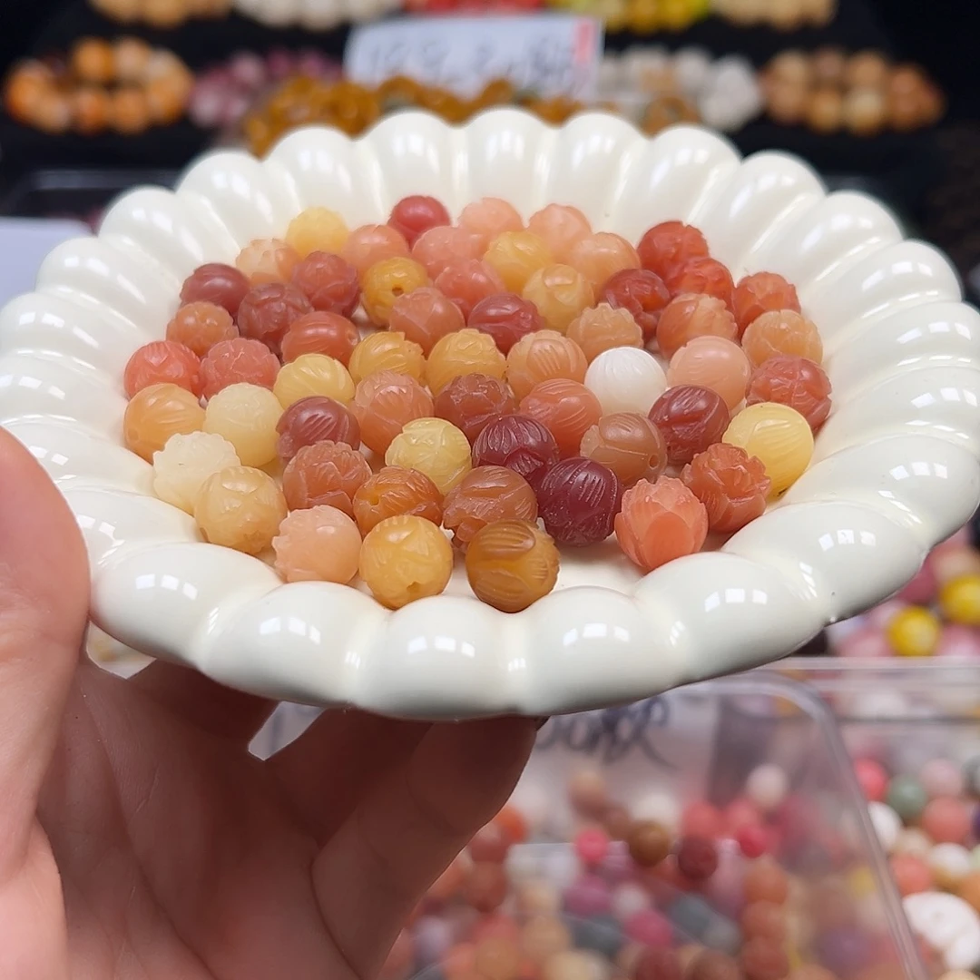 菩提根/象牙果手串卡12粉肉莲20颗