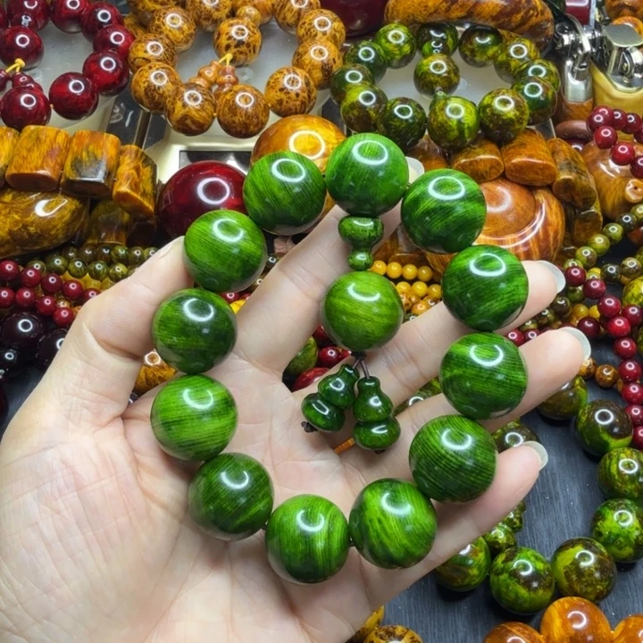 松木琥珀木文玩手串