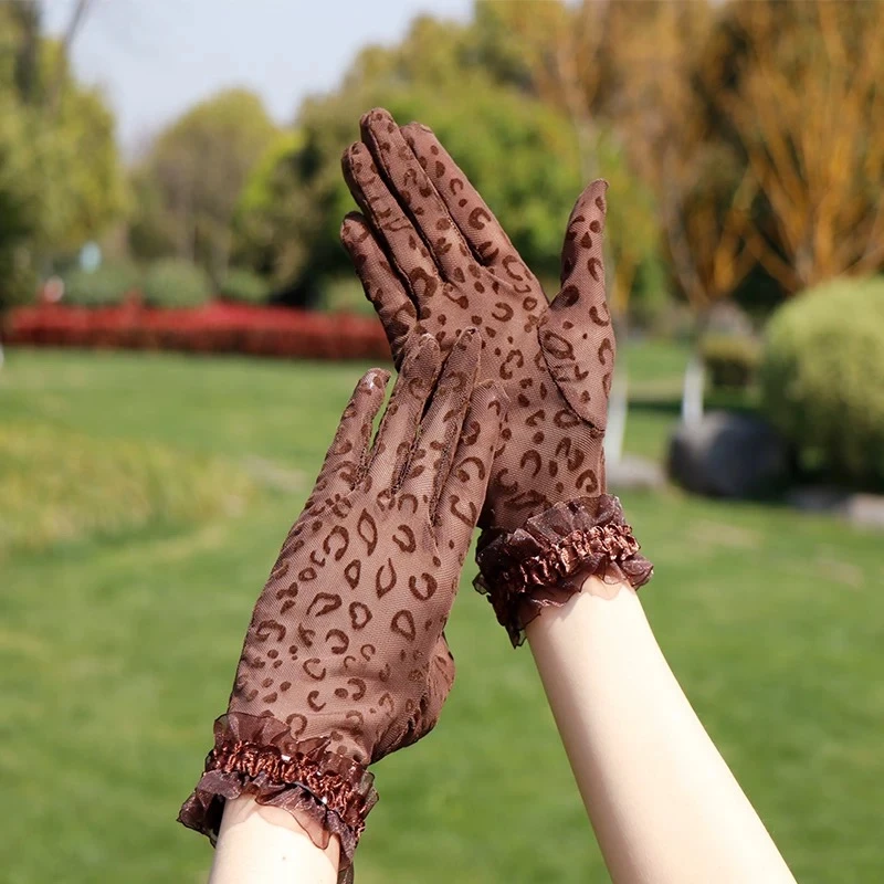 防晒漂亮手套女夏蕾丝薄款透气网纱花边优雅复古遮阳护手骑车舞蹈