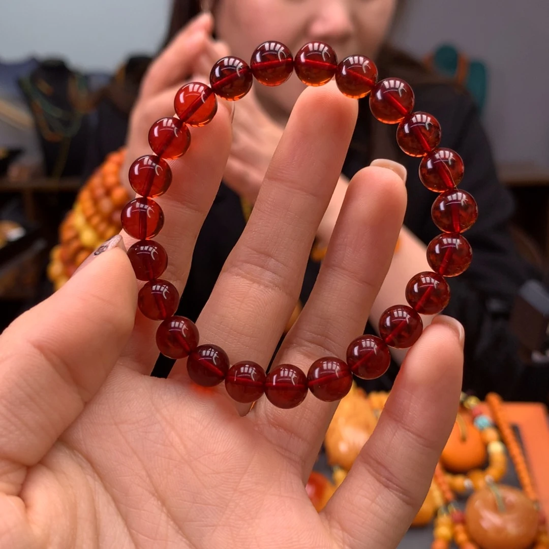 血珀手串未镶嵌天然