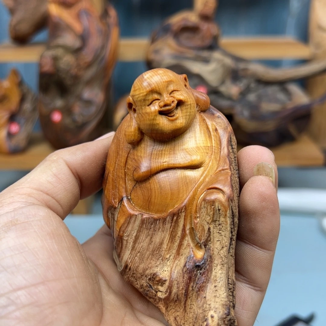 周***木崖柏木摆件手把件