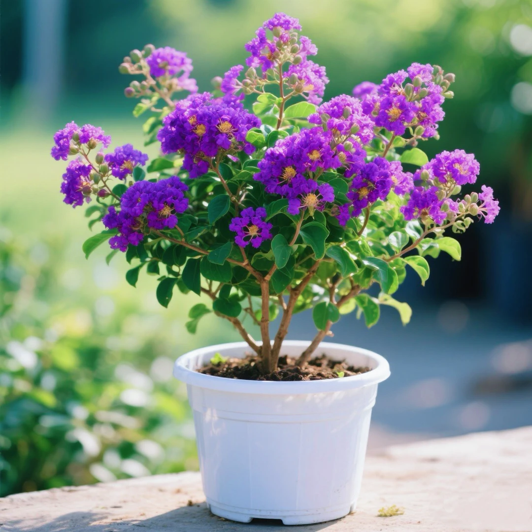 紫精灵紫薇矮化苗 红花紫薇四季庭院阳台植物开花