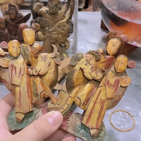 香榧木@*张一对孤品木雕50