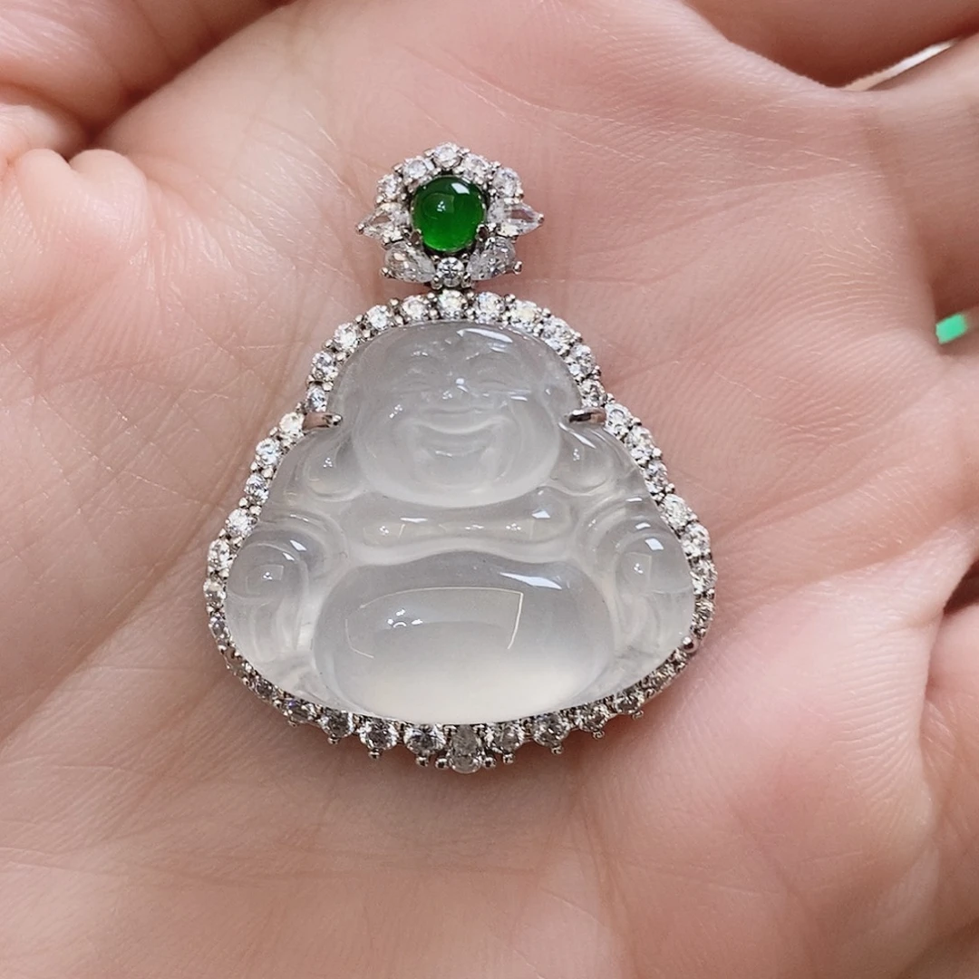 石英质玉银S925镶嵌颈饰