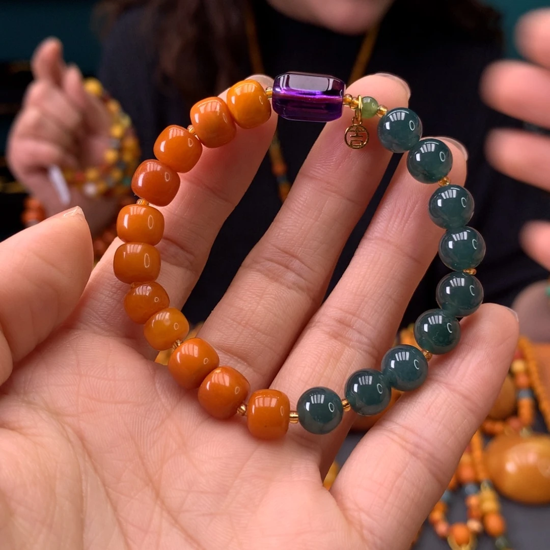 琥珀未镶嵌手串天然