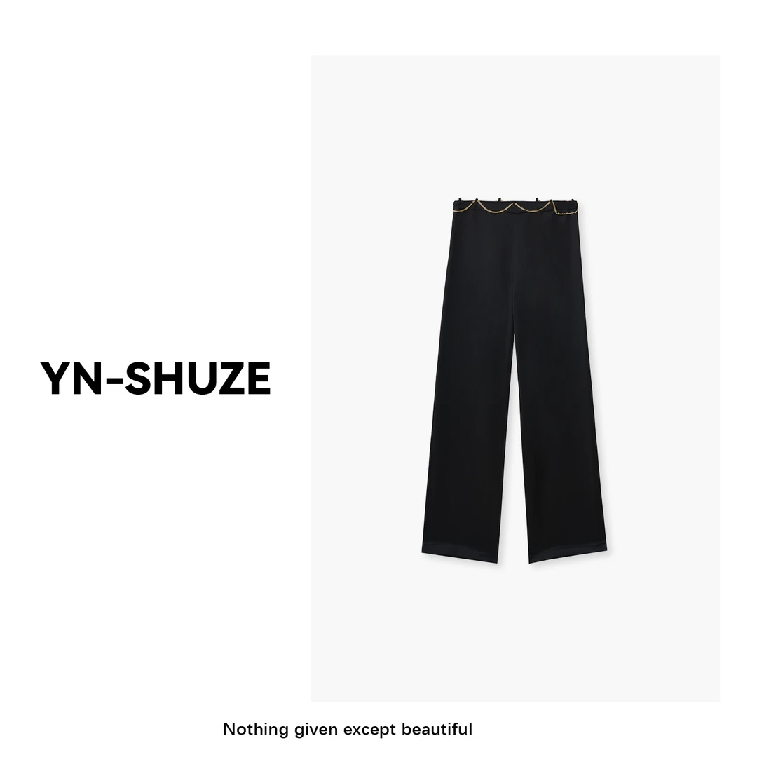 YN-SHUZE【轻氧】设计师款轻奢链条酸酸西裤SZ-YNC-202402