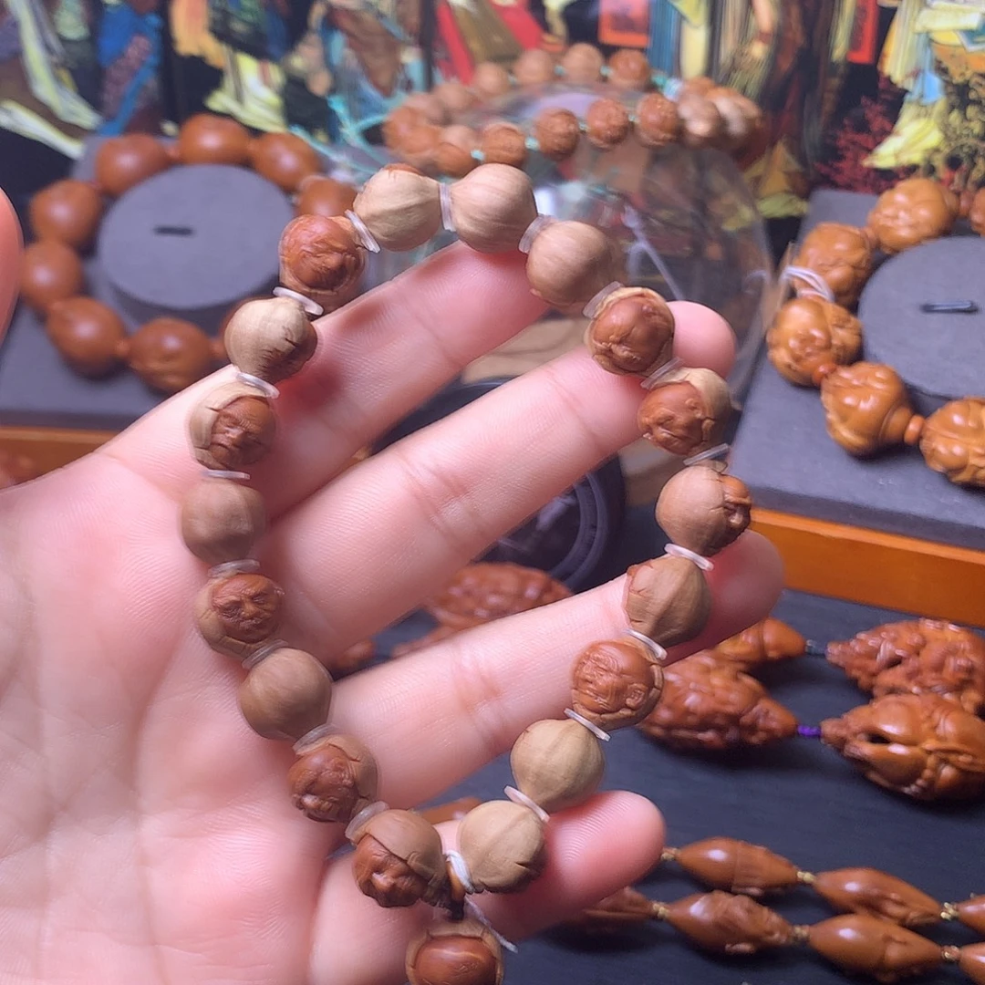 翠***翠橄榄核手串/手链罗汉包衣