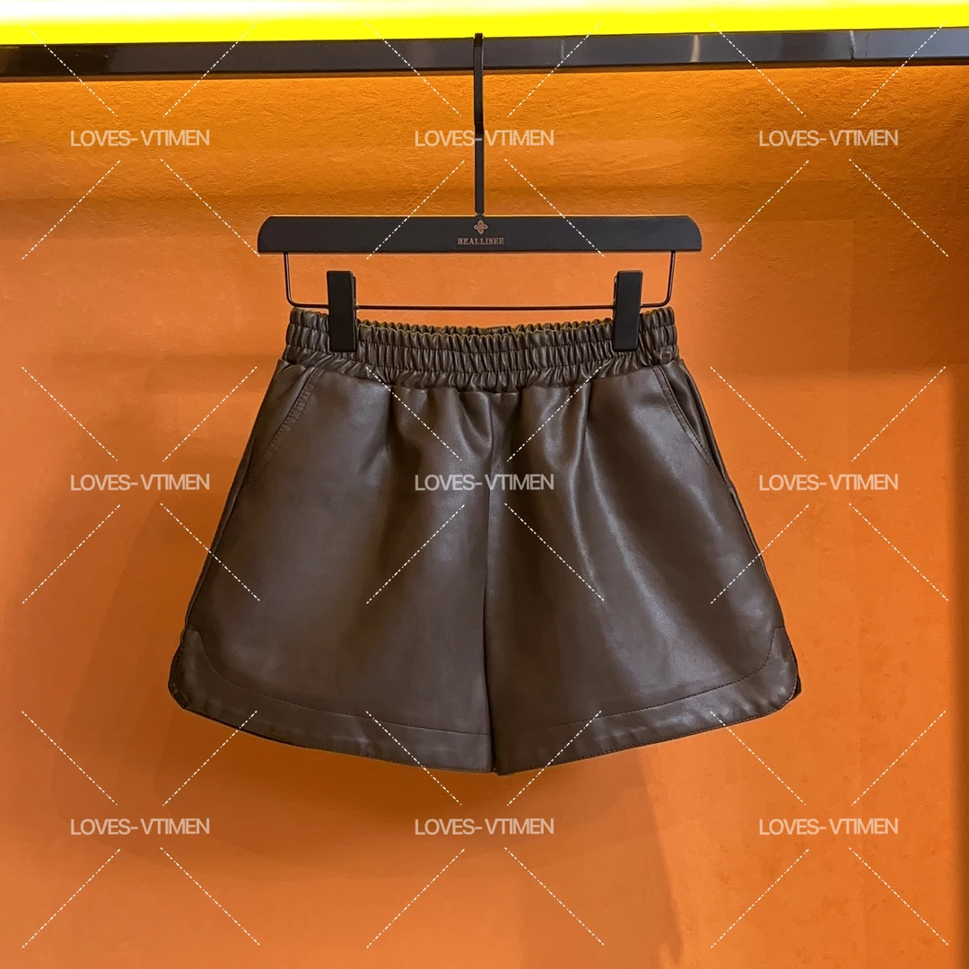 【大胆专属】设计师款皮短裤潮牌高腰阔腿显瘦靴裤短裤LOVES-A1357