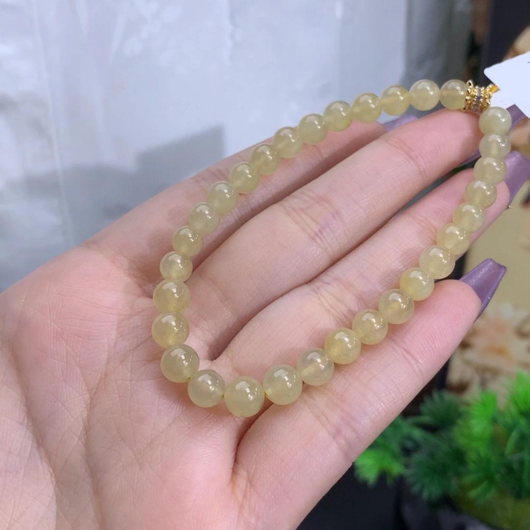 翡翠手链未镶嵌鼓*酱卡5.8冰胶黄翡