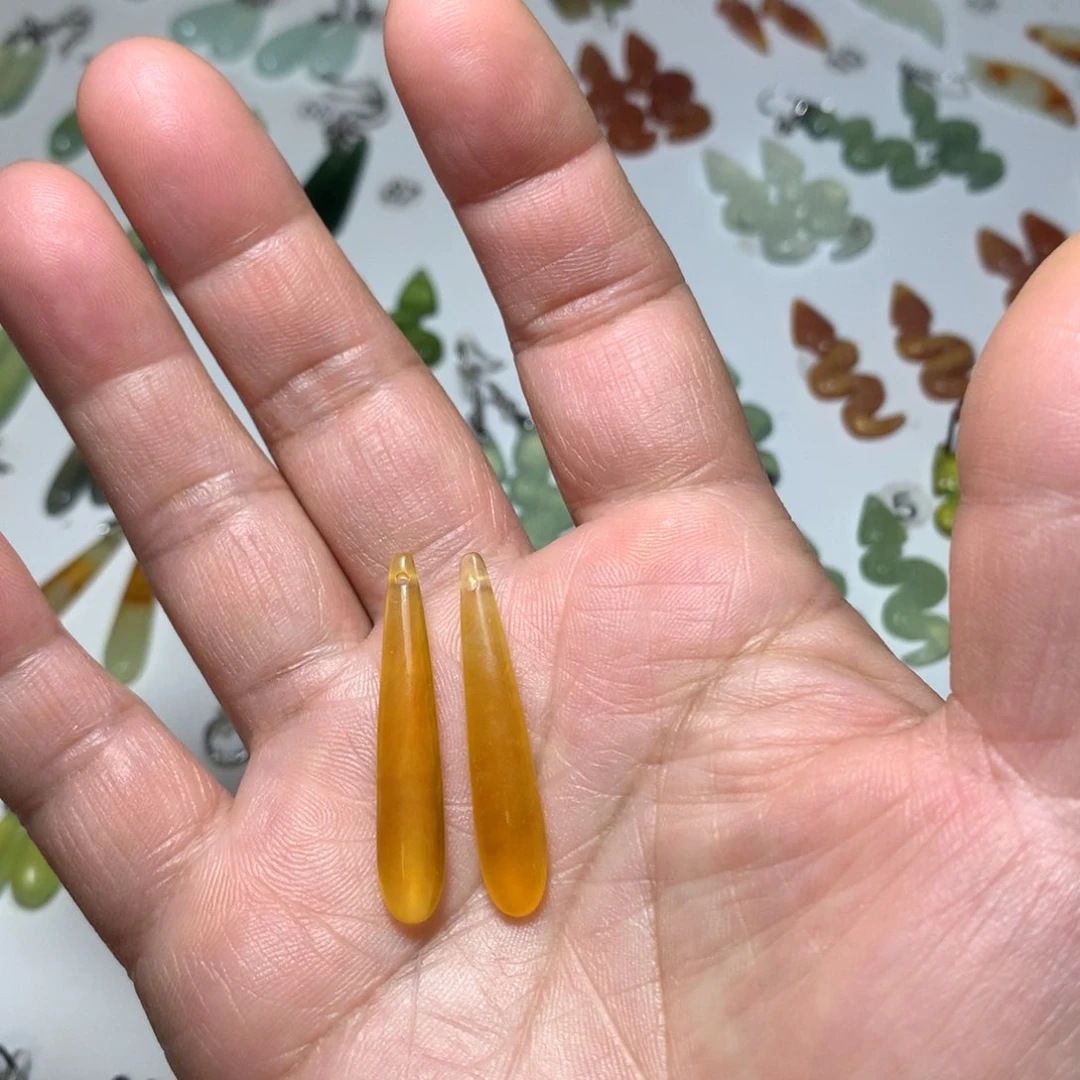 蛇纹石玉耳饰银S925镶嵌凡**灵