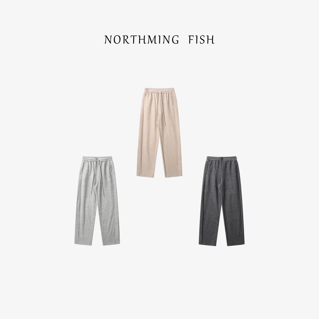 NorthMing fish「轻松出行」休闲低调 智性格雷舒适松弛宽松休闲裤