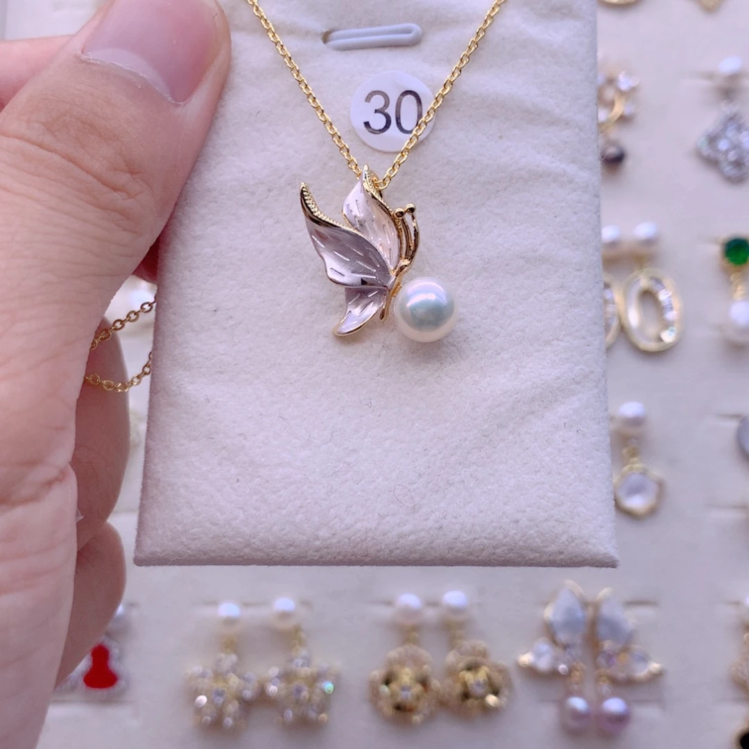 合金淡水珍珠耳饰