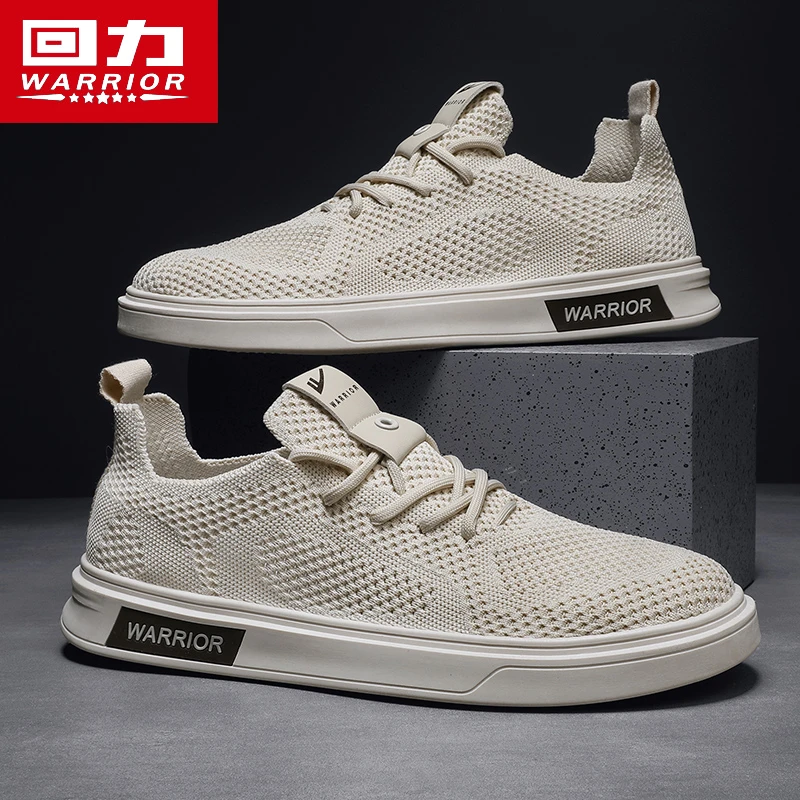 回力网面板鞋2025夏季透气薄款飞织板鞋低帮百搭男士休闲板鞋潮鞋