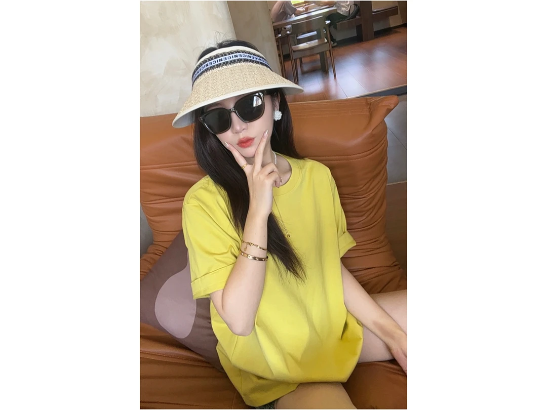 新款“樱黄短袖“883#P02607新款活力常青藤百搭休闲T恤