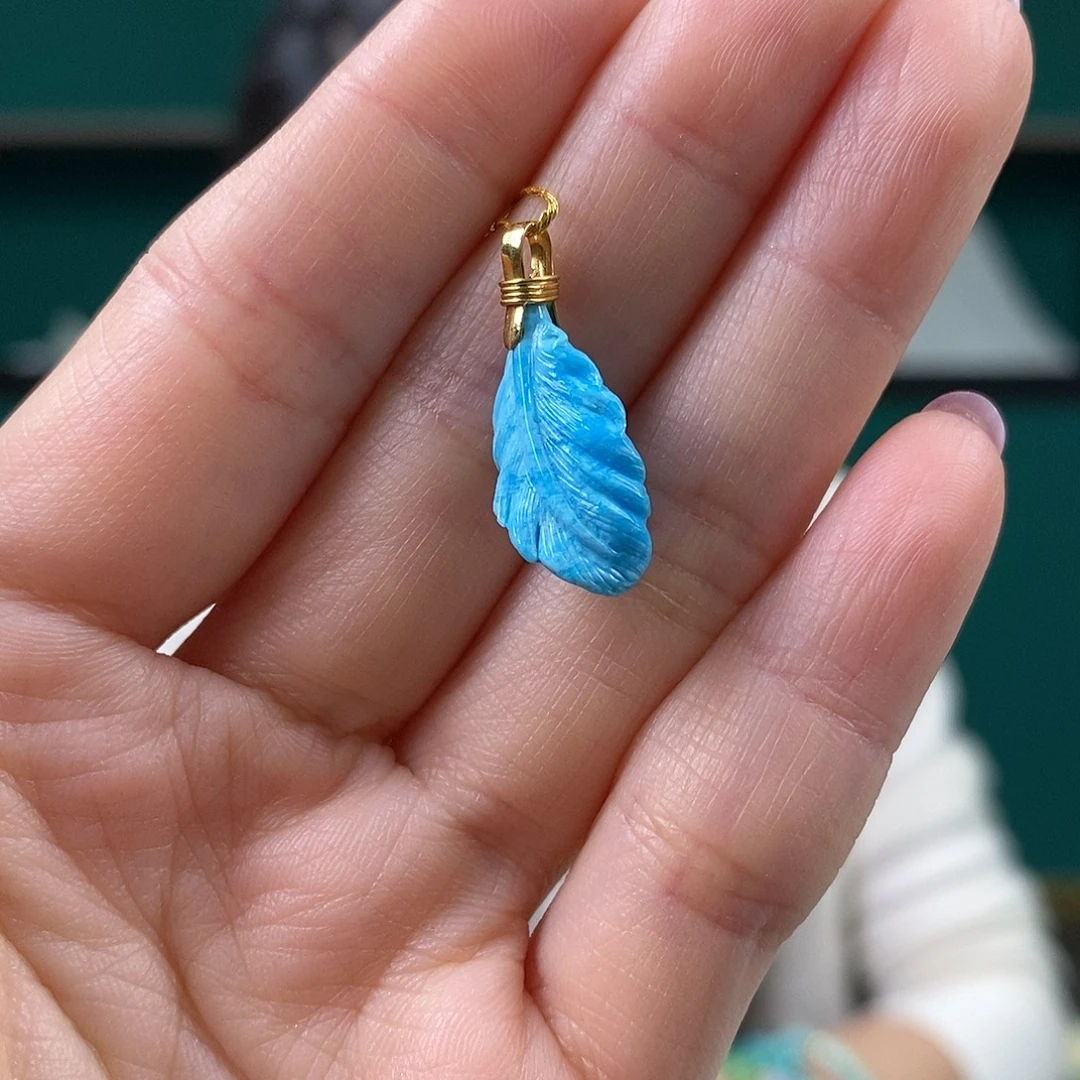 绿松石18K金镶嵌珠宝奇石