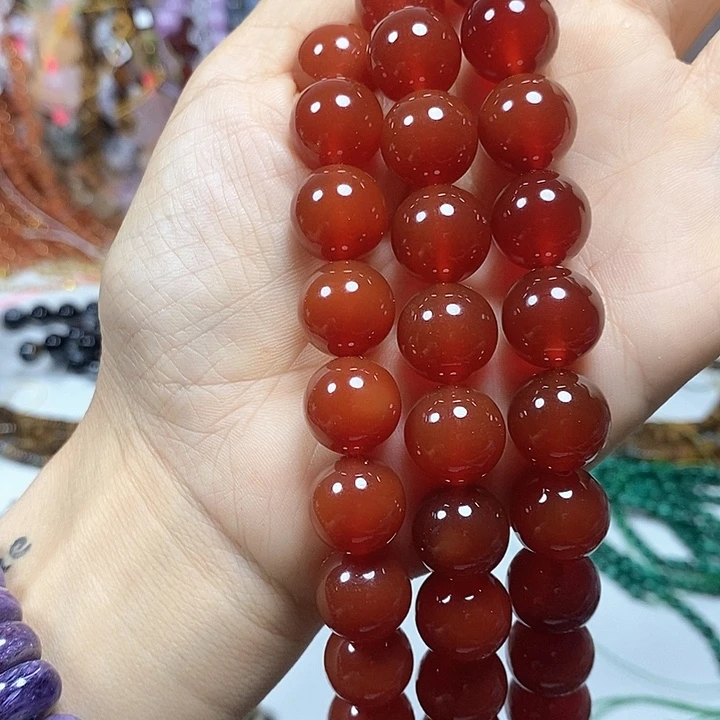 未镶嵌玛瑙/玉髓珠宝半成品A级玛瑙卡14mm
