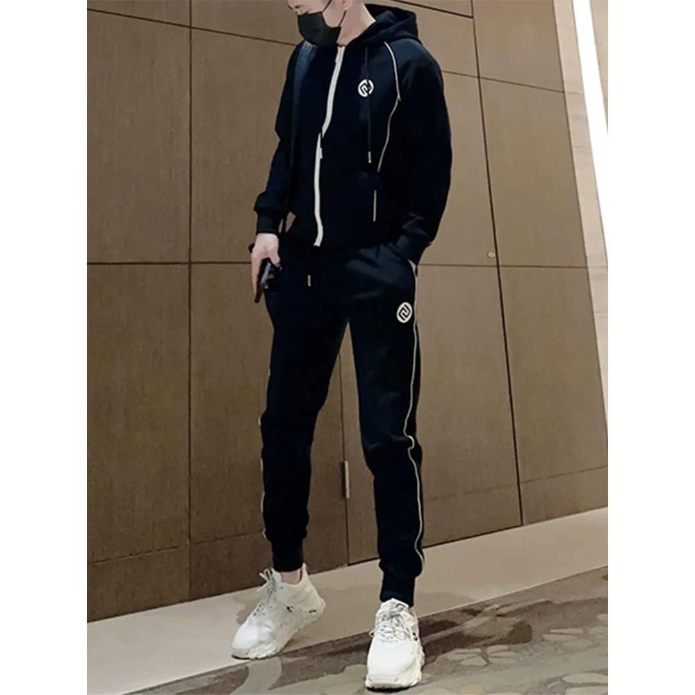 HKYC休闲套装新潮男士容易搭配的情侣运动衫运动裤韩式两件套