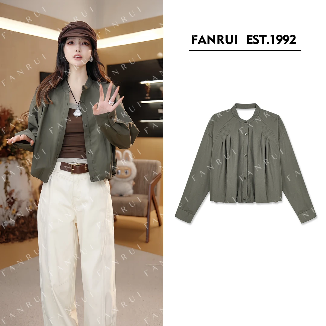 FANRUI/泛芮「静川」独特时髦设计感气质百搭显瘦衬衫外套女B18147