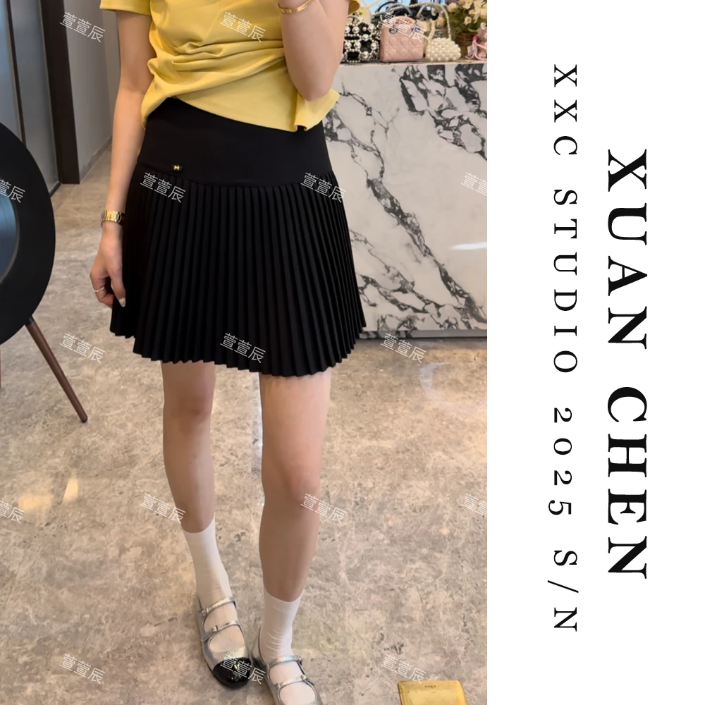 【特调少女】韩版设计感风琴褶小短裙春夏洋气纯色a字半身裙#8171