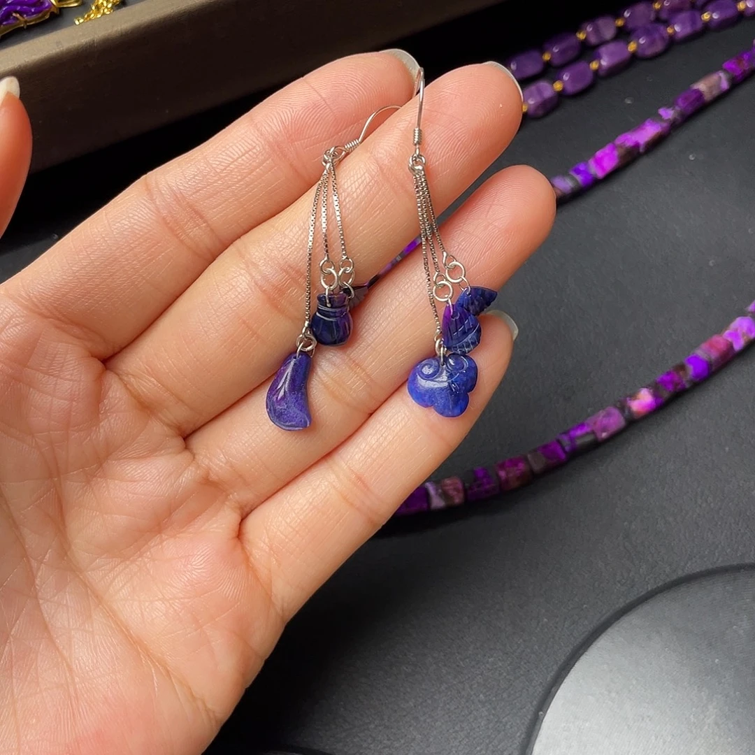 苏纪石（舒俱来）银S925镶嵌耳环