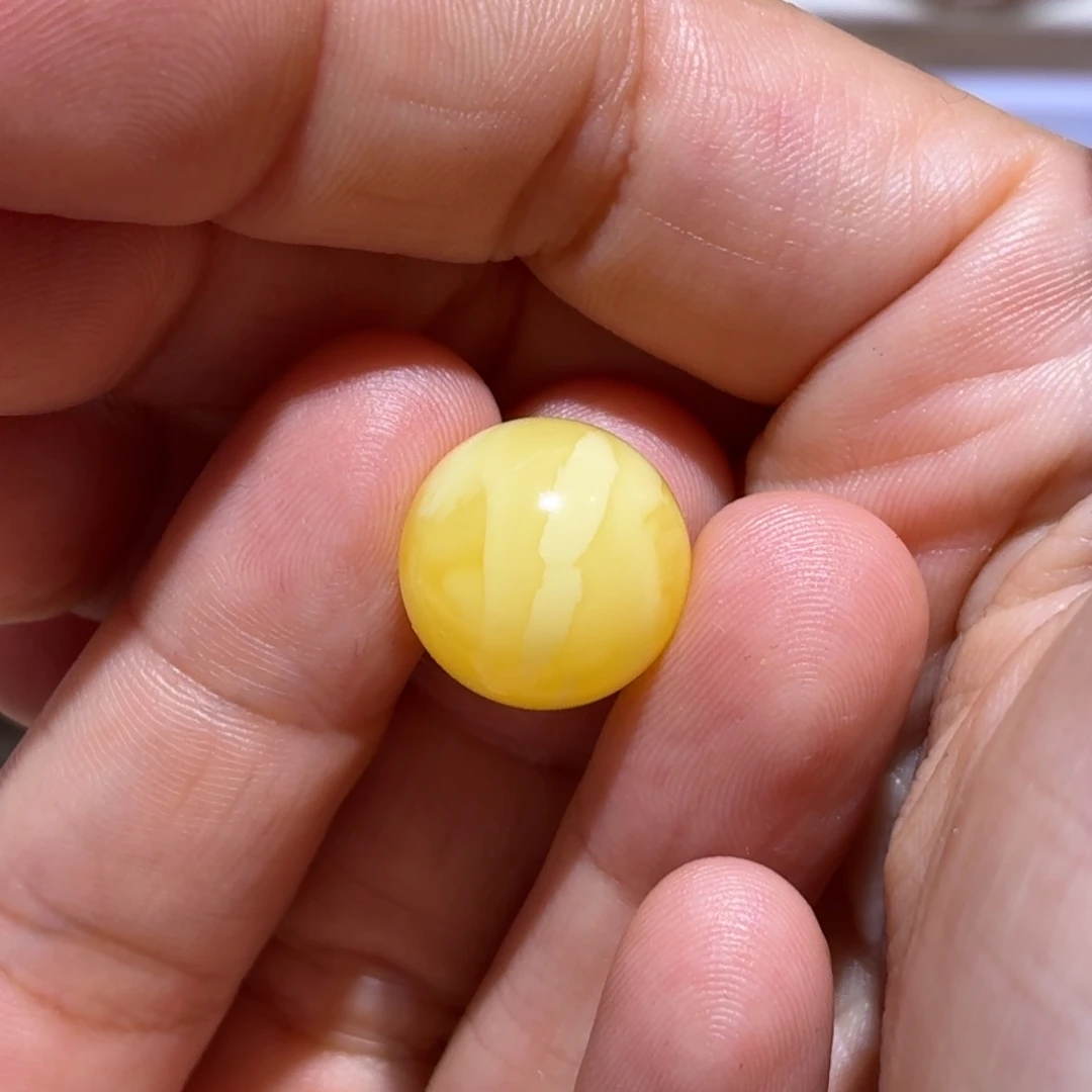 琥珀未镶嵌珠宝奇石14.9全品云纹珠