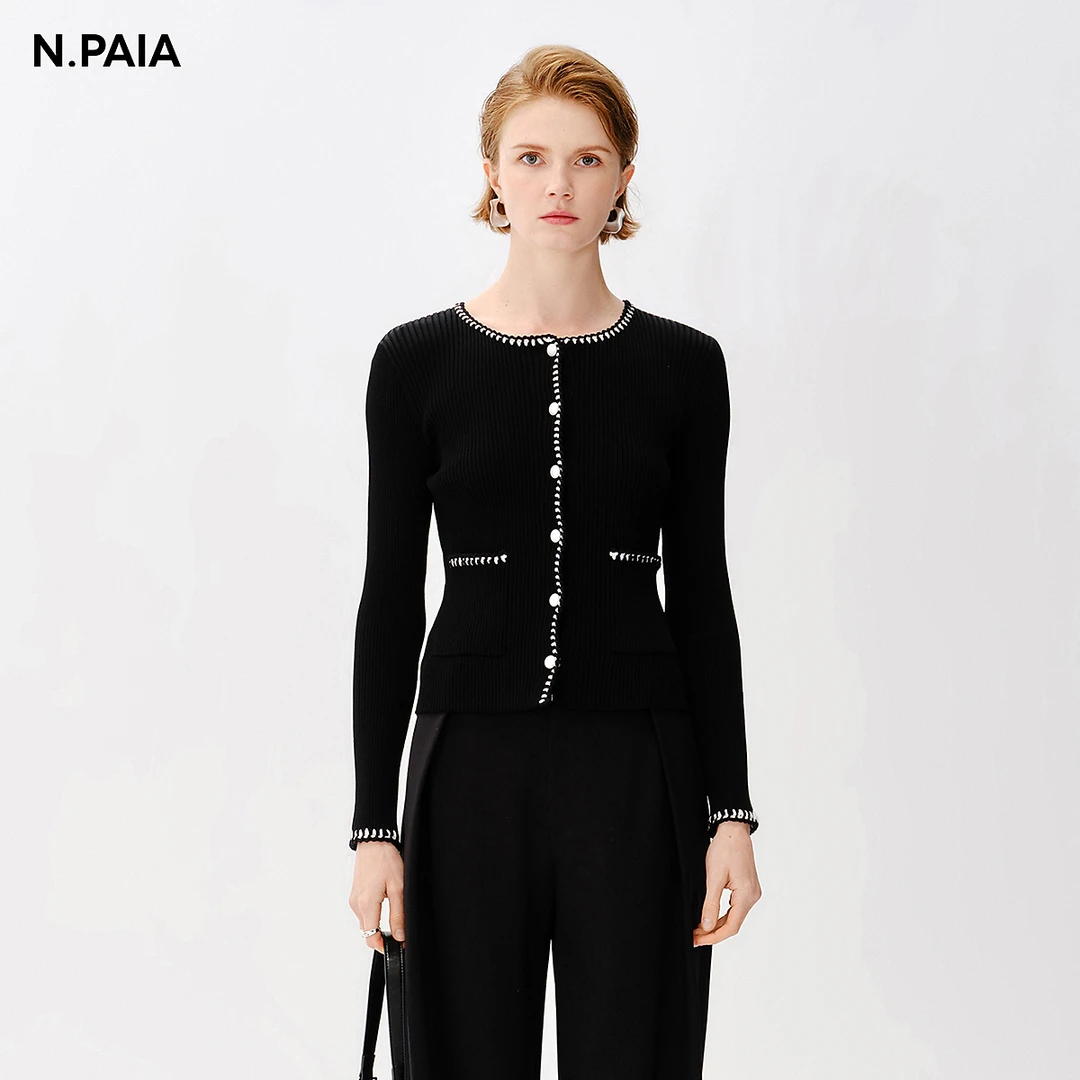 【可可专属】恩派雅醋酸针织小香风针织开衫短外套上衣女XNJPT9130A