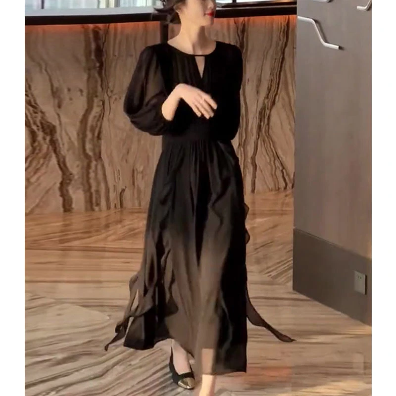 金亿专享61207绝美赫本风雪纺连衣裙夏季裙子