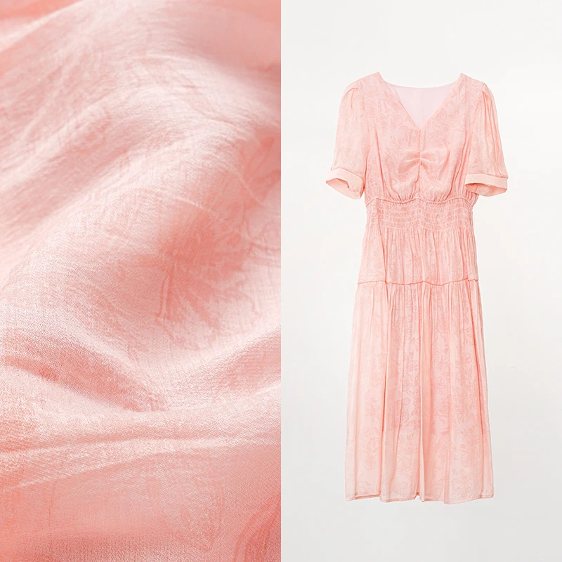 2025新款V领泡泡袖印花收腰修身显瘦时尚小个子连衣裙22046L038