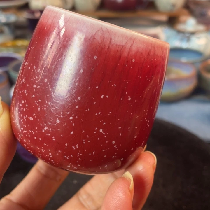摆件钧瓷山楂红闻香杯